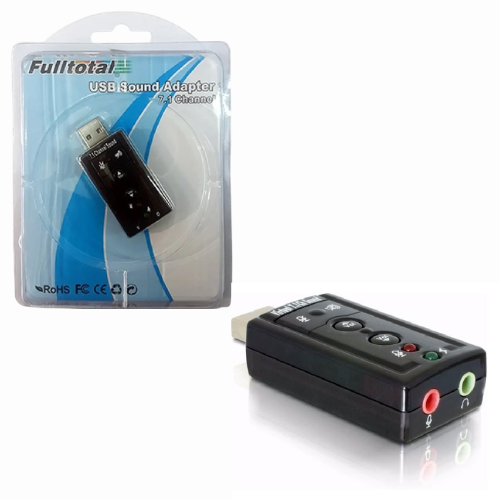 PLACA DE SONIDO USB 7.1 LINEA Y MIC CONTROL VOLUMEN BLISTER FULLTOTAL