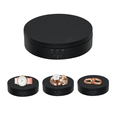 EXHIBIDOR GIRATORIO RECARGABLE TIPO C O PILAS AA 3 VEL GIROS 180/360º 13.5CM