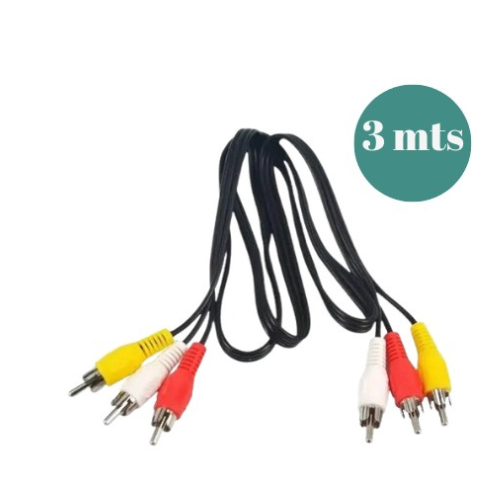 CABLE 3 RCA A 3 RCA MACHO 3 METROS ECONOMICO