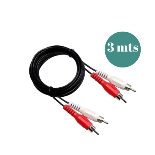 CABLE 2 RCA A 2 RCA MACHO 3 METROS ECONOMICOS