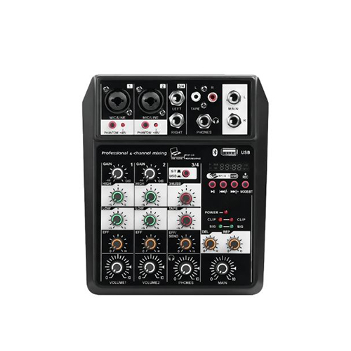 CONSOLA MIXER 4 CANALES USB EFECTO INTERFAZ GRABACION