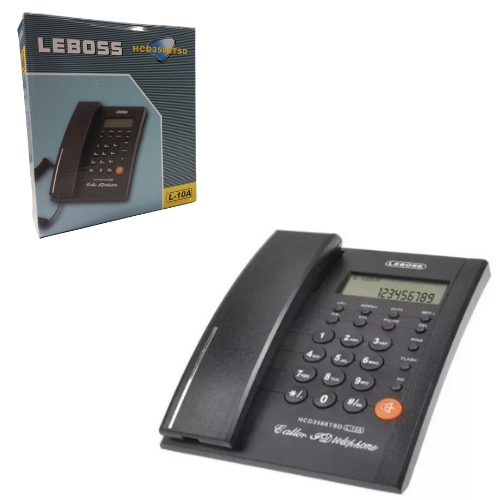 TELEFONO DE MESA COLGAR NUMEROS GRANDES PANTALLA L-10A LEBOSS NEGRO