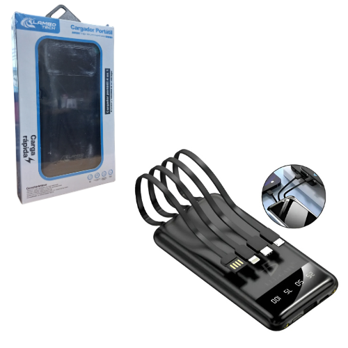 CARGADOR PORTATIL POWER BANK 25000MAH 2 USB HEMBRA CONECTORES TIPO C / MICRO /LIGHTING LAMBO TECH