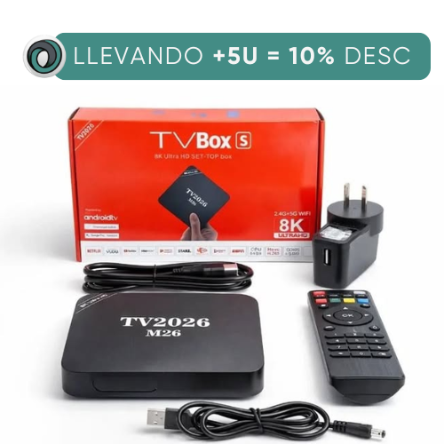 SMART TV BOX 8K ULTRA HD 8G+128GB ANDROID 15.0 Wi-Fi 2.4G + 5G