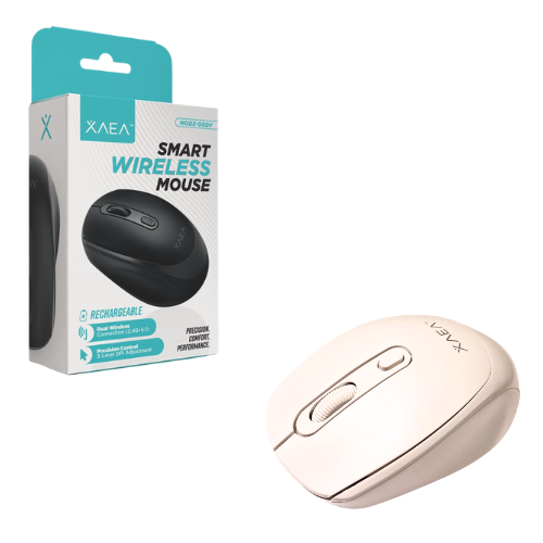 MOUSE INALAMBRICO BLUETOOTH SMART RECARGABLE DUAL 2.4G+5.1 DPI 1000/1200/1800 XAEA BLANCO