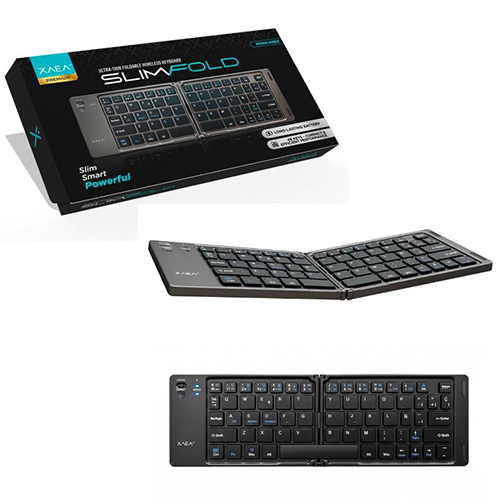 TECLADO PLEGABLE BLUETHOOTH SLIM PORTABLE RECARGABLE USB TIPO C SLIMFOLD SMART XAEA
