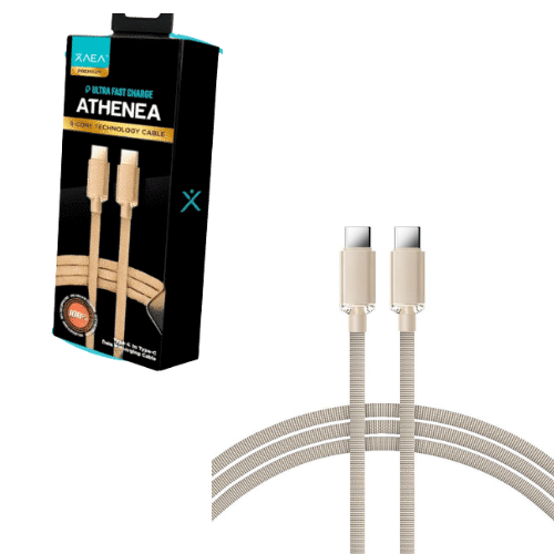 CABLE USB TIPO C A USB TIPO C 1 MT XAEA ATHENEA PREMIUM BEIGE