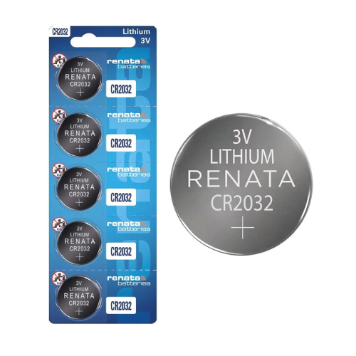 BLISTER POR 5 UNIDADES PILA CR 2032 RENATA LITHIUM LITIO 3V