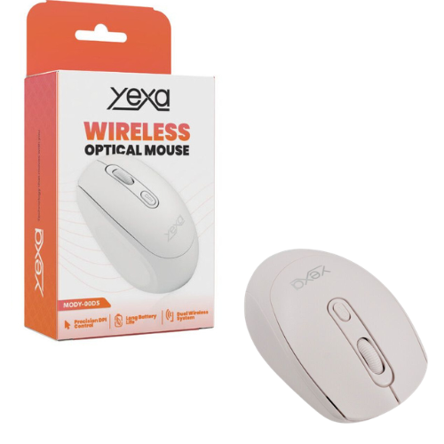 MOUSE INALAMBRICO BLUETOOTH 2.4G+ WIRELESS DPI 1000/1200/1800 YEXA BLANCO