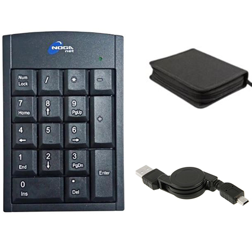TECLADO USB NUMERICO MINI CON CABLE RETRACTIL + ESTUCHE