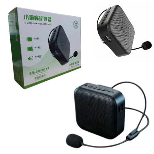 AMPLIFICADOR CON MICROFONO VINCHA PARLANTE ALTA VOZ RECARGABLE USB/MICRO USB