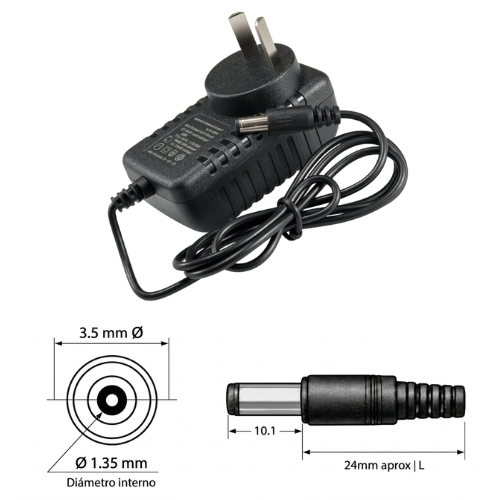 CARGADOR FUENTE NOTEBOOK DEL GOBIERNO 12V 2A PIN FINO 3.5x1.35mm