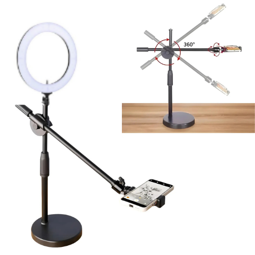 SOPORTE DE MESA BRAZO STREAMING DE ESTUDIO MOVIL DAZA CAMARA TELEF AROS LED