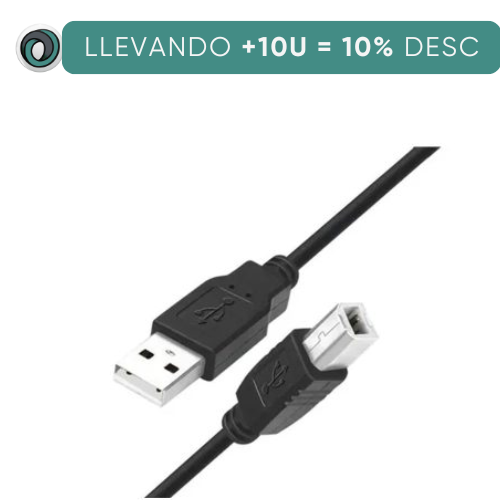 CABLE IMPRESORA A/B USB 2.0 1.5/1.8 MTS