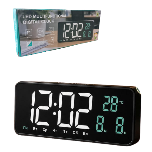 RELOJ DESPERTADOR DIGITAL 23CM ALARMA LUZ LED FECHA TEMPERATURA  5507