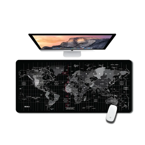PAD MOUSE MAPA MUNDI CON ANTIDESLIZANTE GAMING GAMER 30X70
