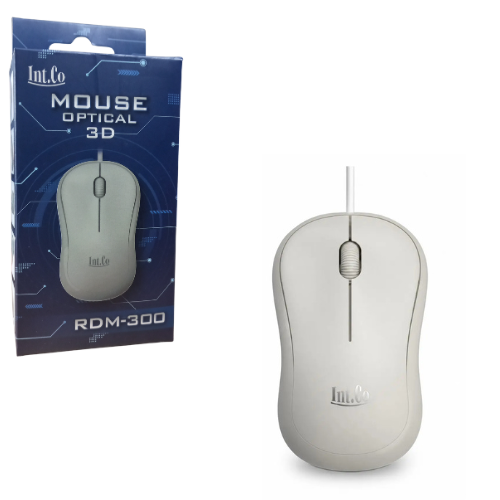 MOUSE OPTICO 3D CABLE USB 1200DPI INT.CO RDM-300-G GRIS