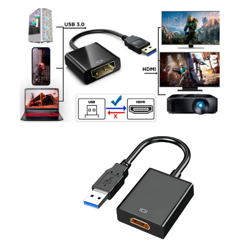ADAPTADOR USB 3.0 MACHO A HDMI HEMBRA FULL HD 1080P