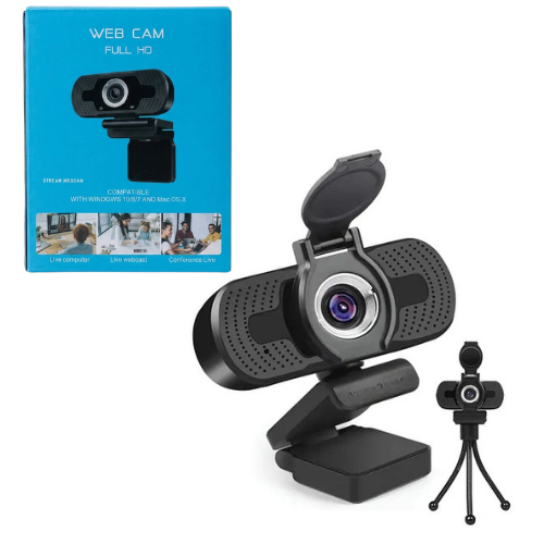 CAMARA WEB PC WEBCAM USB 2K 4MP MICROFONO + SOPORTE TRIPODE