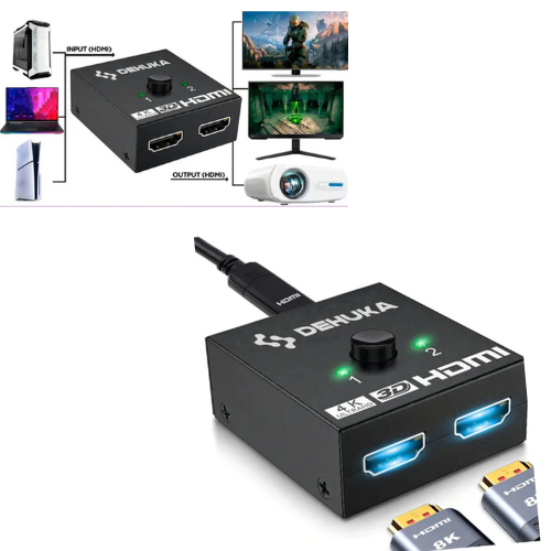 SPLITTER SWITCH BIDIRECCIONAL HDMI 1X2 4K FULL HD DEHUKA SELECTOR