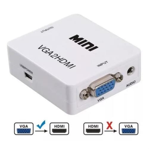 CONVERSOR VGA HEMBRA ENTRADA A HDMI HEMBRA SALIDA+ AUDIO FULL HD 1080P VGA2HDMI
