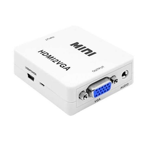 CONVERSOR HDMI HEMBRA ENTRADA A VGA HEMBRA SALIDA + AUDIO FULL HD 1080P HDMI2VGA
