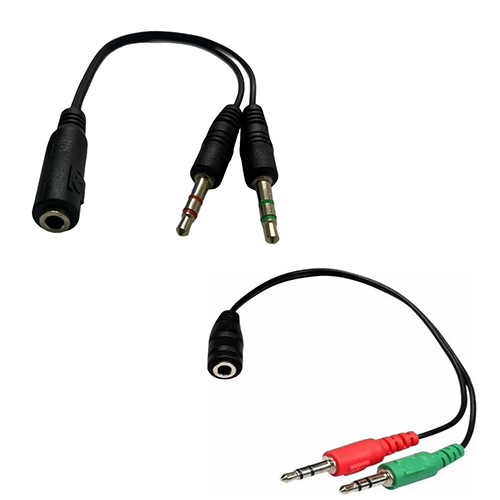 CABLE ADAPTADOR AURICULAR JACK 3.5 A 2 PLUG 3.5 MACHO GAMER PC