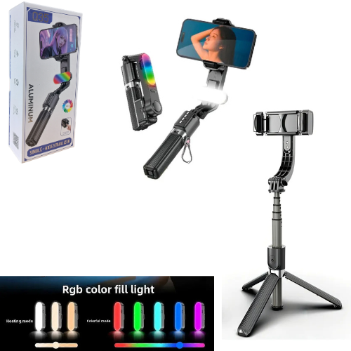ESTABILIZADOR MULTIFUNCION Y TRIPODE CAMARA SOPORTE LUZ RGB 1.02MTS Q35
