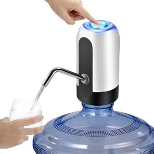 DISPENSER AUTOMATICO BOMBA DE AGUA PARA BIDONES PUMP RECARGABLE TOUCH SWITCH USB LUZ