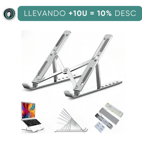 BASE SOPORTE 100% METAL PLEGABLE NOTEBOOK TABLET REGULABLE INCLINABLE