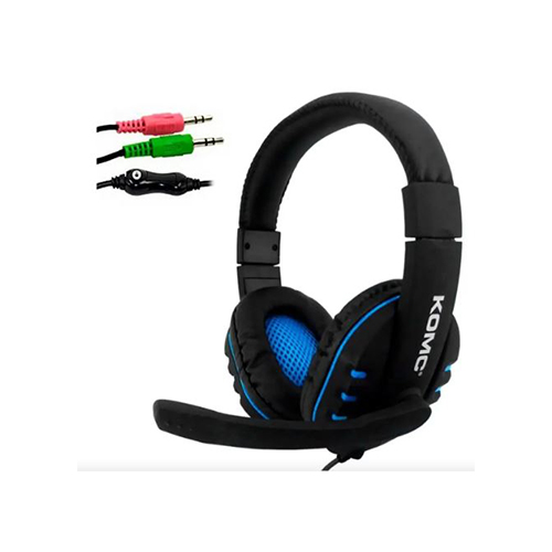 AURICULARES GAMER CON MICROFONO 2 PLUG 3.5 K4 AZUL