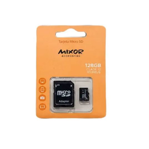 MEMORIA MICRO SD 128GB CLASE 10 + ADAPTADOR SD MIXOR