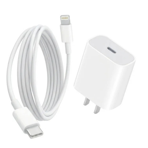 CARGADOR CABEZAL USB TIPO C + CABLE USB TIPO C Y LIGHTNING CARGA RAPIDA 20W PARA APPLE IPHONE