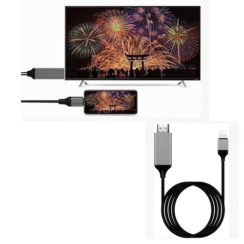 CABLE ADAPTADOR HDMI A LIGHTNING IPHONE VIDEO 4K TRNSMISION A TV 2MTS
