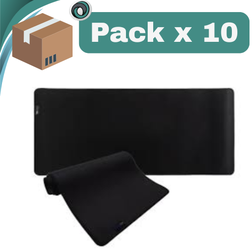 PACK X 10 ## PAD MOUSE NEGRO LISO CON ANTIDESLIZANTE GAMING 30X70 JX-3080 CAJA JELANDAR