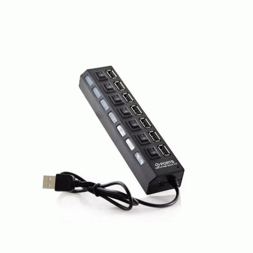 HUB USB 7 PUERTOS CON INTERRUPTOR LUZ LED