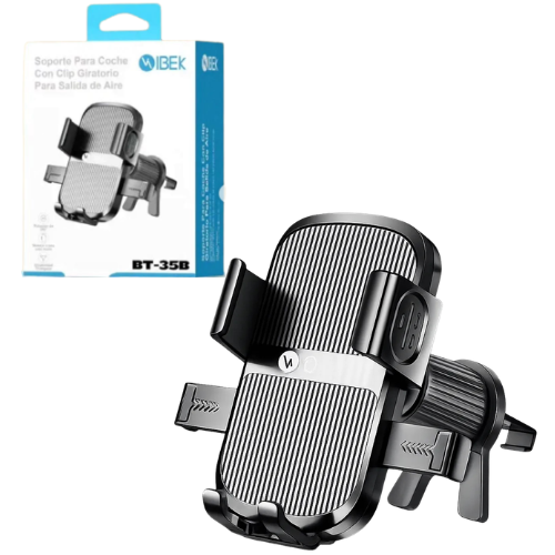 SOPORTE HOLDER DE CELULAR PARA AUTO REJILLA GIRATORIO BT-35B IBEK