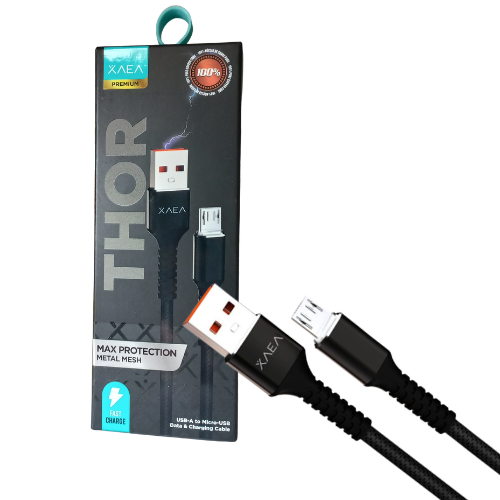 CABLE USB A MICRO USB V8 1 METROS THOR NEGRO XAEA MOD2005