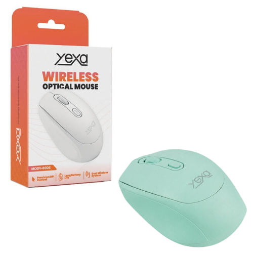 MOUSE INALAMBRICO BLUETOOTH 2.4G+ WIRELESS DPI 1000/1200/1800 YEXA VERDE