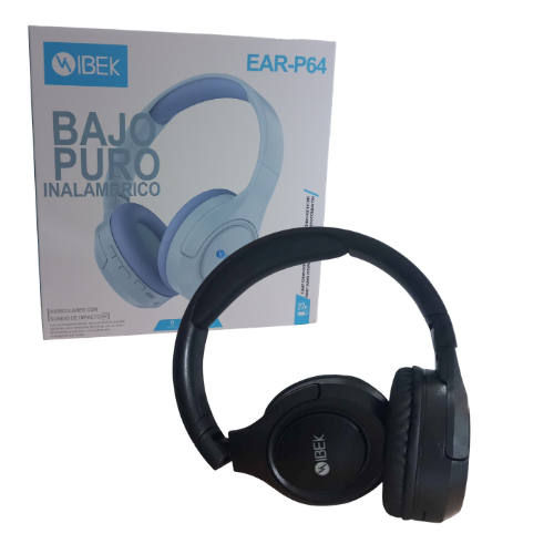 AURICULAR BLUETOOTH VINCHA FM SD MANOS LIBRES IBEK NEGRO