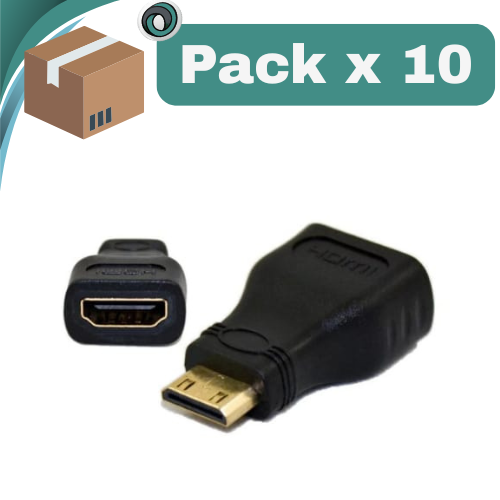 PACK X 10 ##ADAPTADOR HDMI HEMBRA A MINI HDMI MACHO