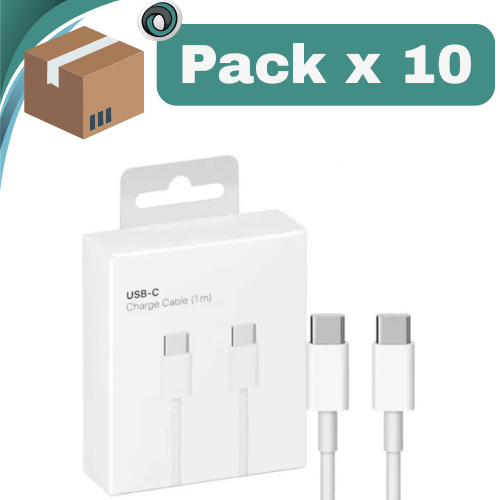 PACK X 10 ##CABLE TIPO C A TIPO C USB 2.0 1MTS EN CAJA TIPO APPLE