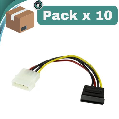 PACK X 10 ##CABLE SATA POWER NETMAK