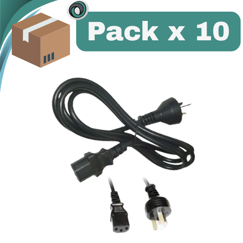 PACK X 10 ##CABLE PC INTERLOCK POWER TRIPOLAR HEMBRA.- MACHO 220V