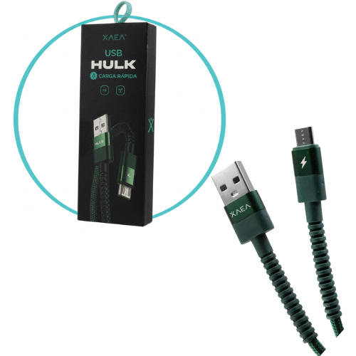 CABLE USB A MICRO USB V8 1 METRO HULK XAEA VERDE MOD2078