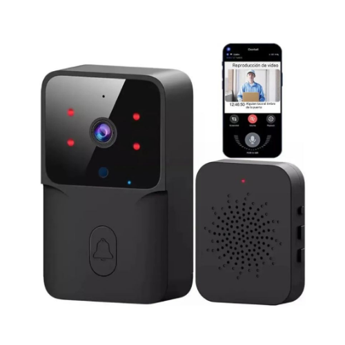 TIMBRE CON CAMARA INALAMBRICO WIFI MICROFONO RECARGABLE APP