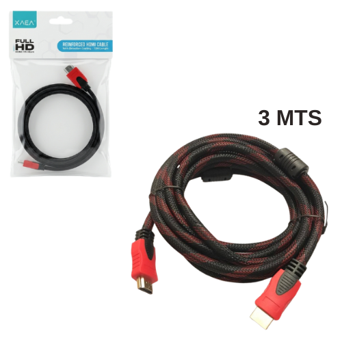 CABLE HDMI MACHO A HDMI MACHO V1.4 DE 3 METROS MALLADO CON FILTRO XAEA MOD13002