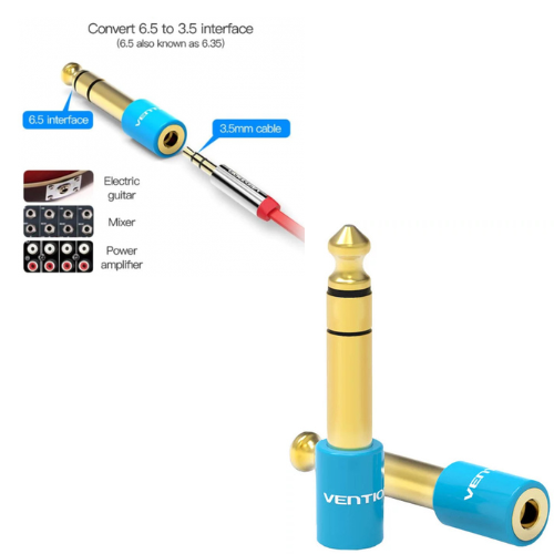 ADAPTADOR FICHA PLUG 6.5 ST MACHO A JACK 3.5 ST HEMBRA VENTION