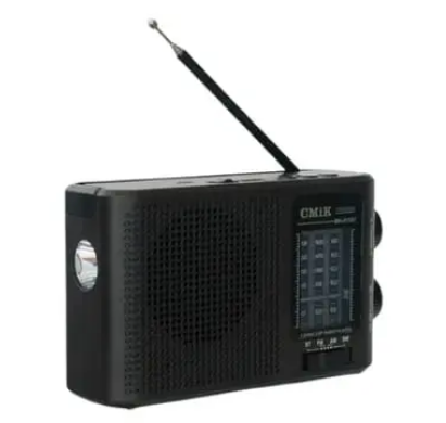 RADIO PORTATIL RETRO AM/FM BLUETOOTH USB RECARGABLE TIPO C Y PILAS LINTERNA 19X11CM MK-411BT