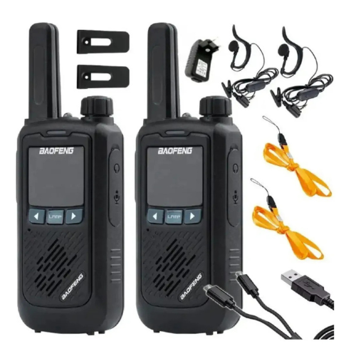 HANDY KIT X 2 BF-T17 BAOFENG MANOS LIBRES WALKIE TALKIE RECARGABLE BANDAS DE FRECUENCIA UHF 400-470 MHZ